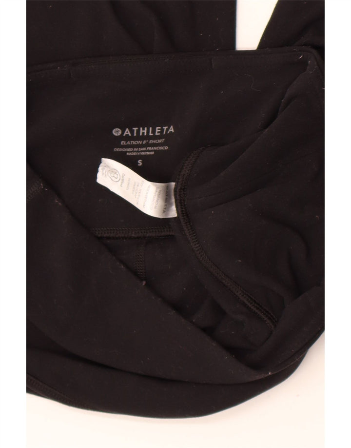Shorts esportivo feminino Athleta UK 8 pequeno preto nylon