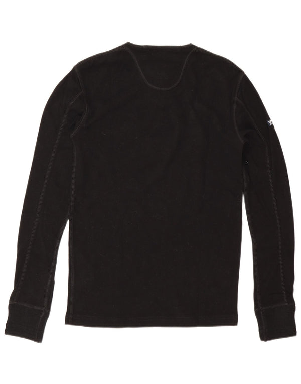 Superdry Mens Top Manga Longa Pequeno Preto