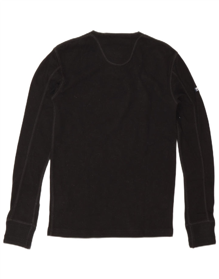 Superdry Mens Top Manga Longa Pequeno Preto