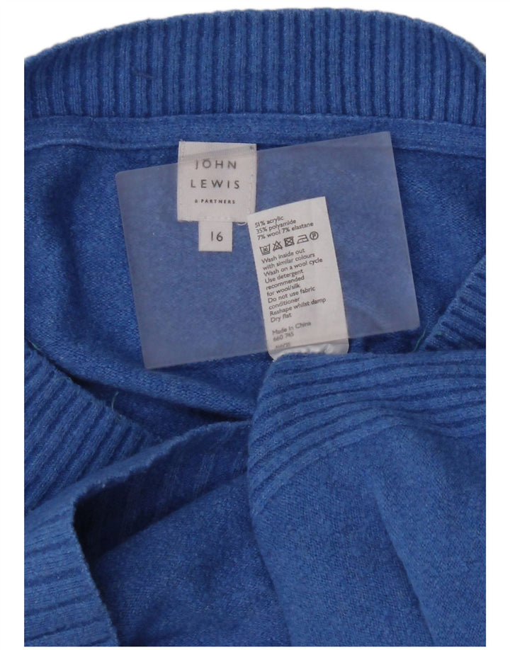 Suéter feminino John Lewis com gola canoa grande, Reino Unido 16, grande, azul