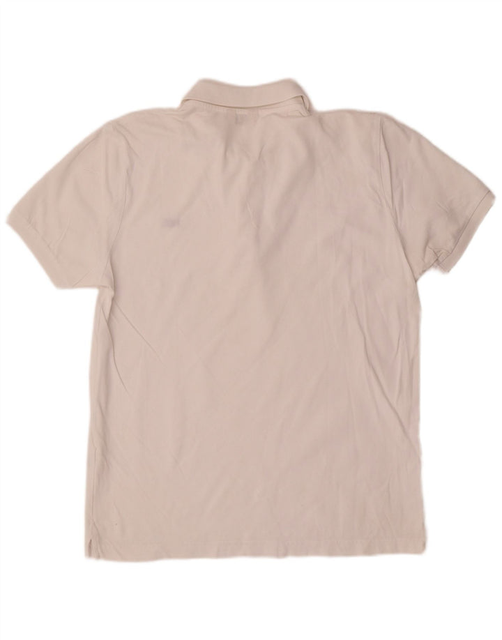 Camisa polo masculina Rifle de algodão branco médio