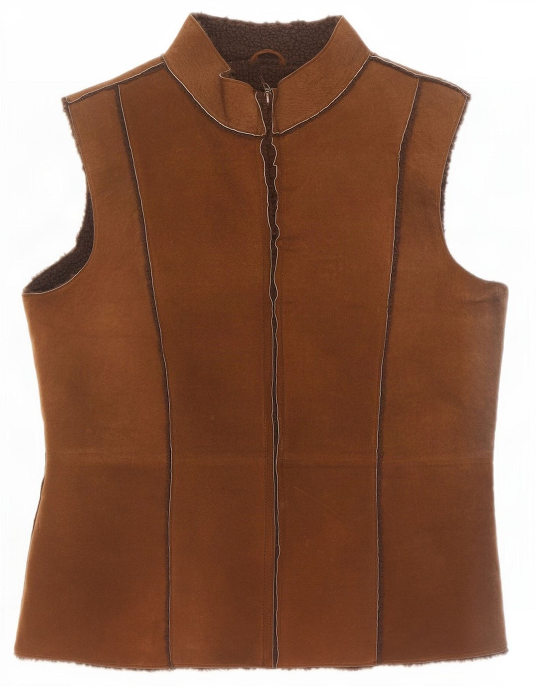 Modern Classics Feminino Camurça Sherpa Gilet Reino Unido 14 Grande Couro Marrom