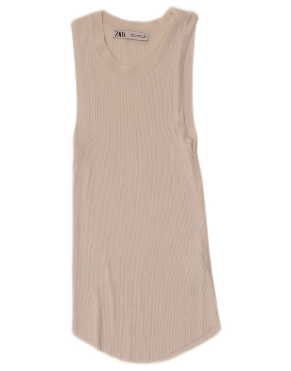 Colete feminino Zara UK 12 viscose branca média