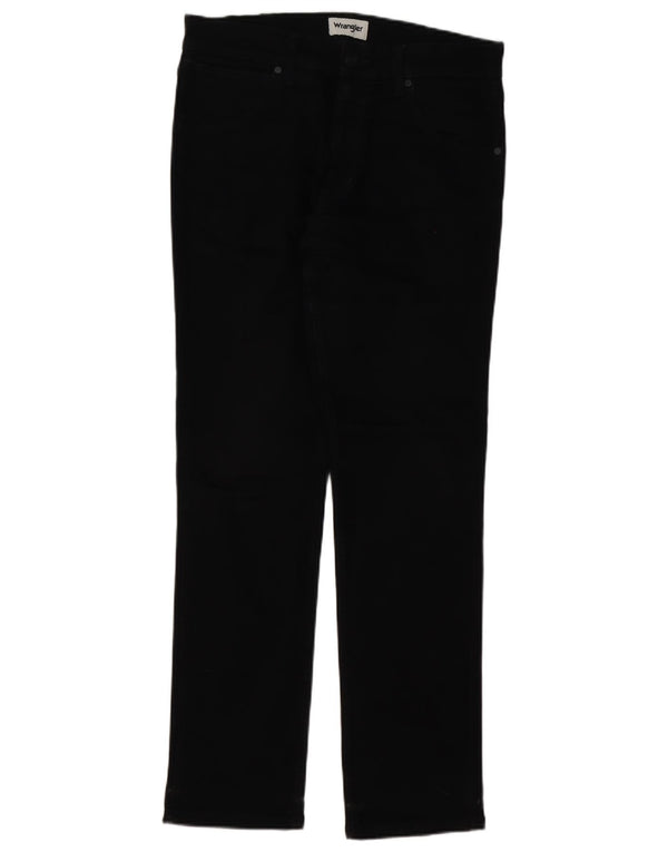 Wrangler Mens Greensboro Straight Jeans W31 L32 Algodão Preto