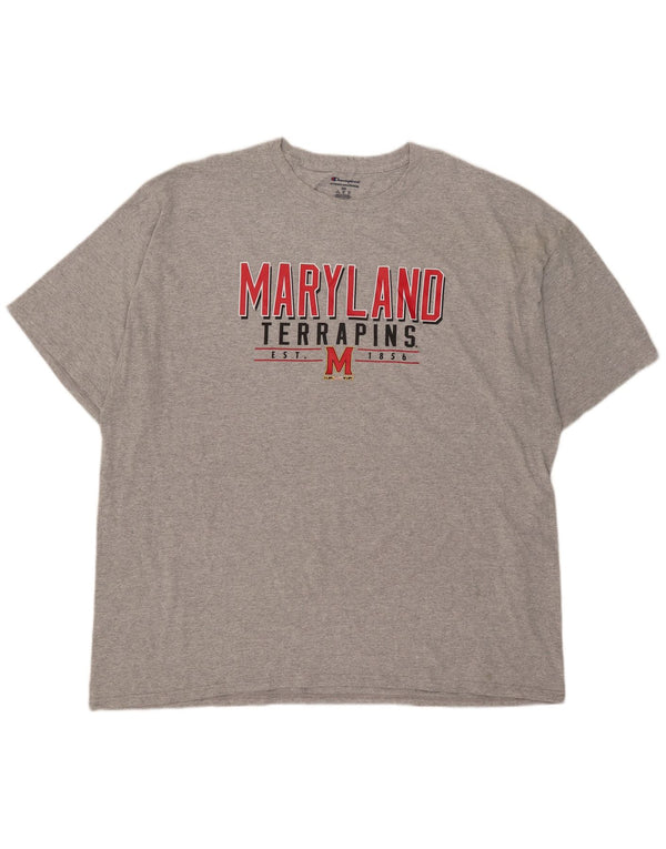 Camiseta masculina Champion Maryland Terrapins com estampa gráfica 3XL cinza