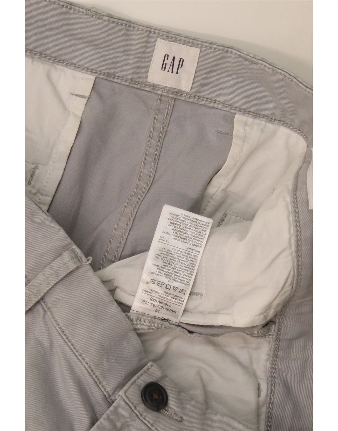 Shorts Chino Masculino GAP W38 XL Algodão Cinza