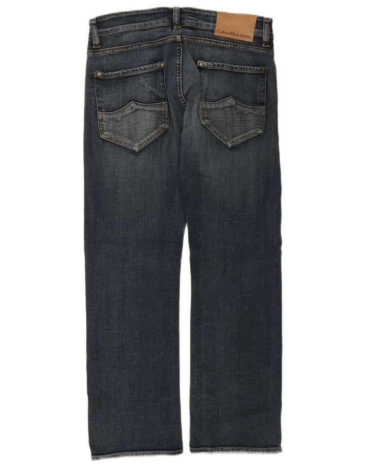 Calça jeans reta feminina CALVIN KLEIN W30 L27 algodão azul