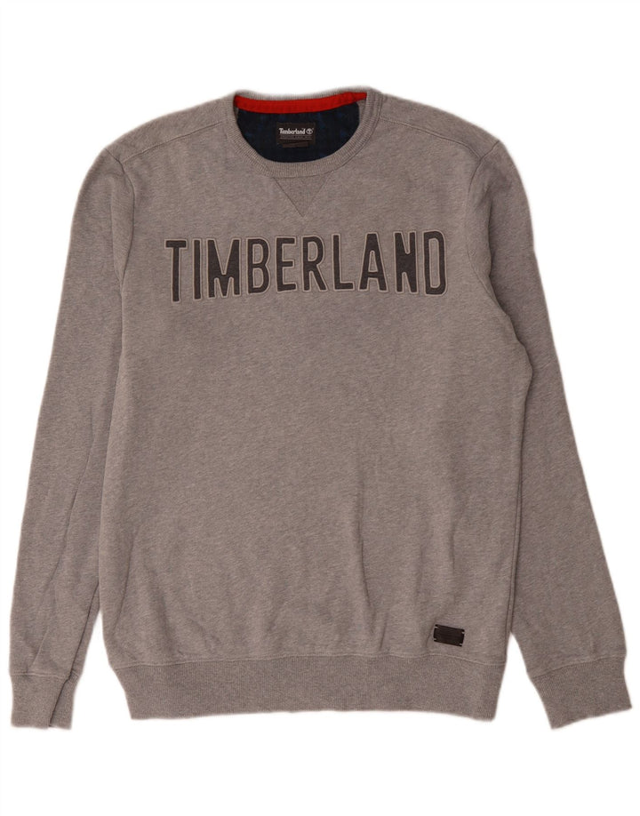 Timberland moletom masculino gráfico jumper pequeno algodão cinza