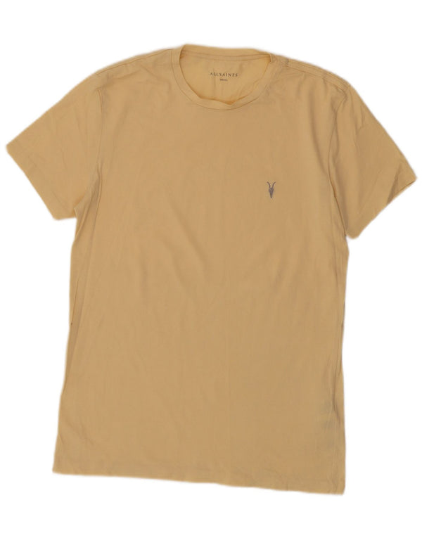 Camiseta masculina All Saints Top pequeno algodão amarelo