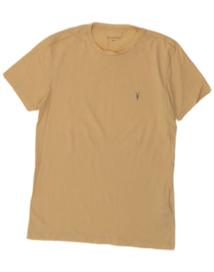 Camiseta masculina All Saints Top pequeno algodão amarelo