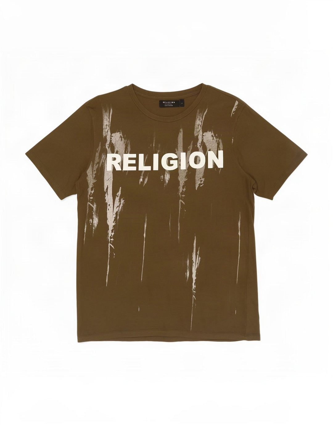 Religião Camiseta masculina gráfica Top pequeno algodão cáqui