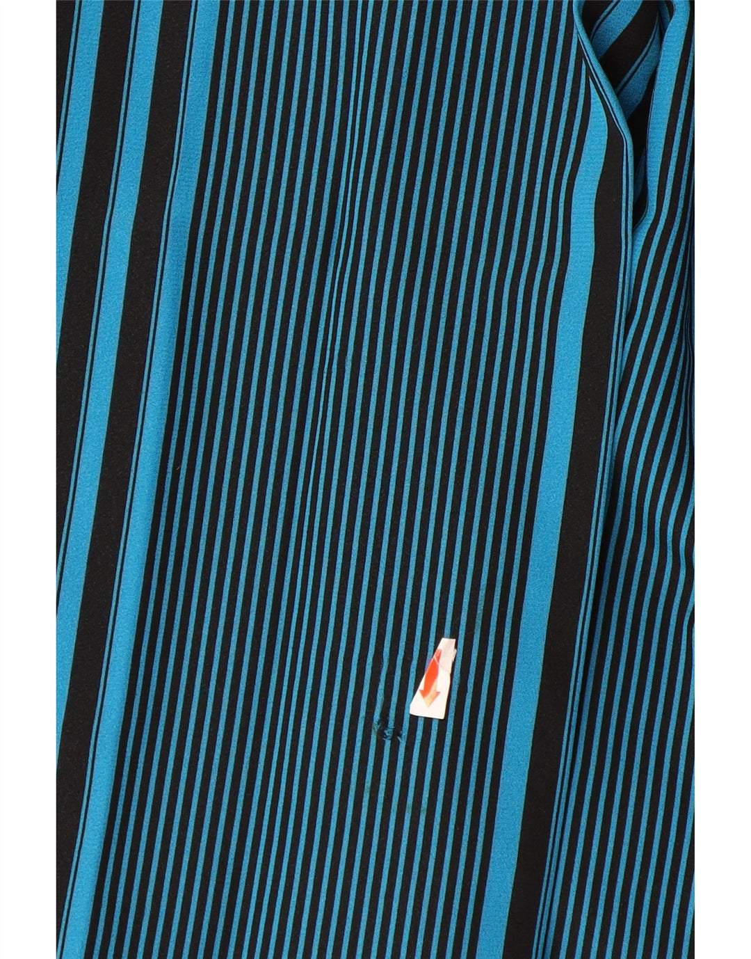 Saia plissada feminina VINTAGE IT 44 médio W32 poliéster listrado azul