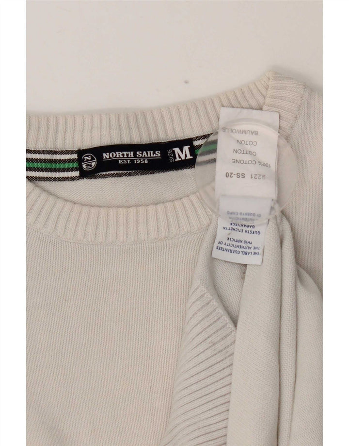 Suéter feminino North Sails com gola redonda Reino Unido 14 algodão cinza médio