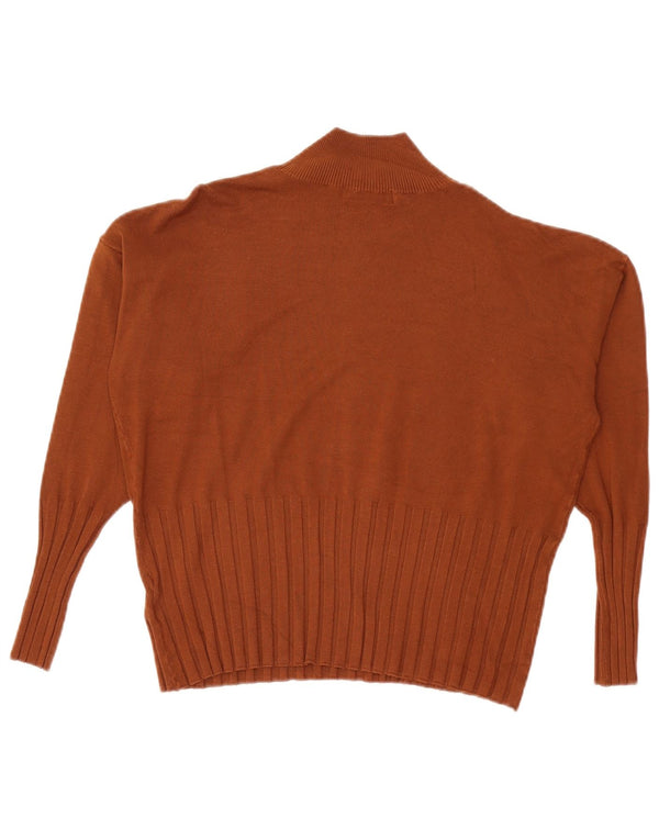Suéter feminino Marks & Spencer com gola tartaruga Reino Unido 18 XL Viscose Borgonha