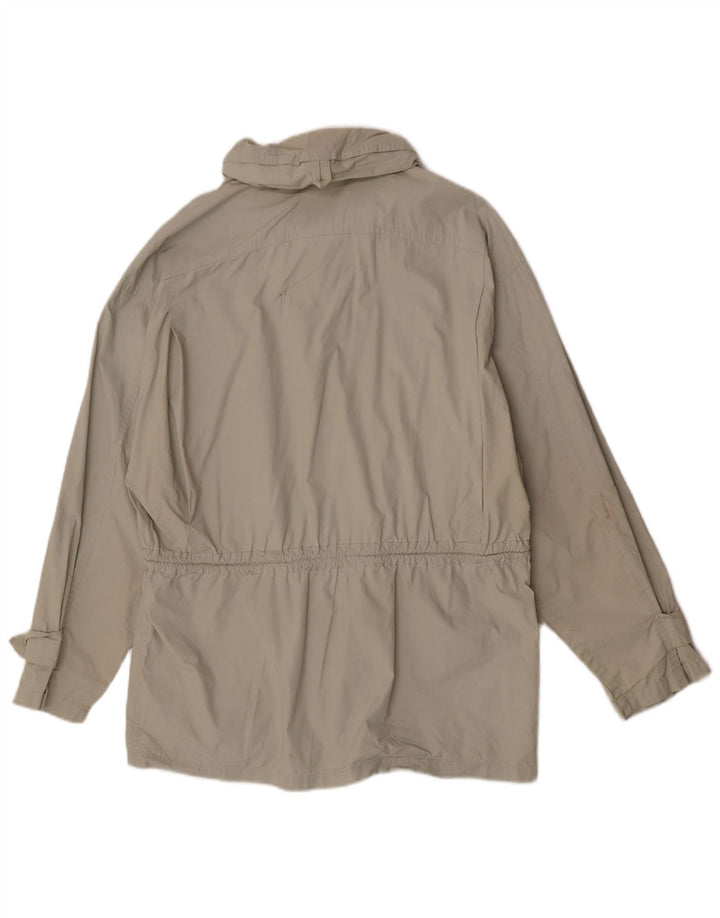Jaqueta utilitária masculina vintage com capuz IT 48 algodão cinza médio
