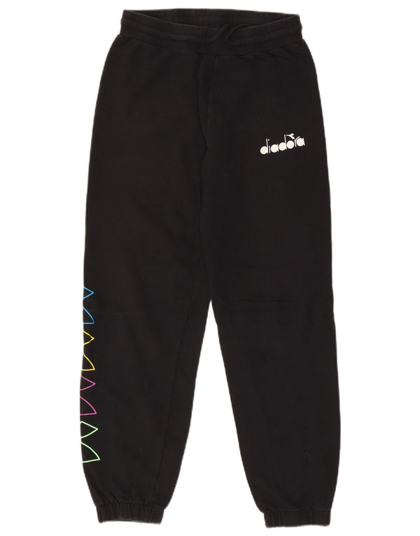 Calça de treino gráfico Diadora Boys Joggers 13-14 anos algodão preto