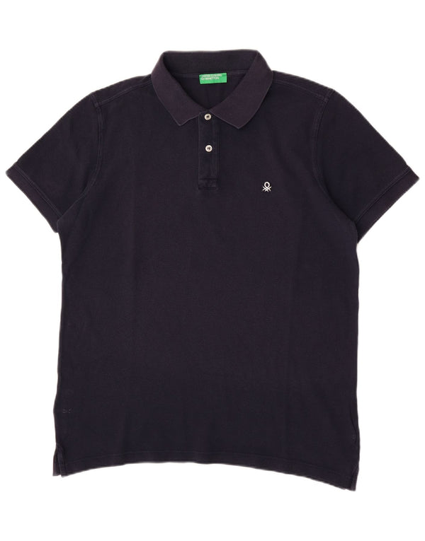Camisa polo masculina Benetton média azul marinho