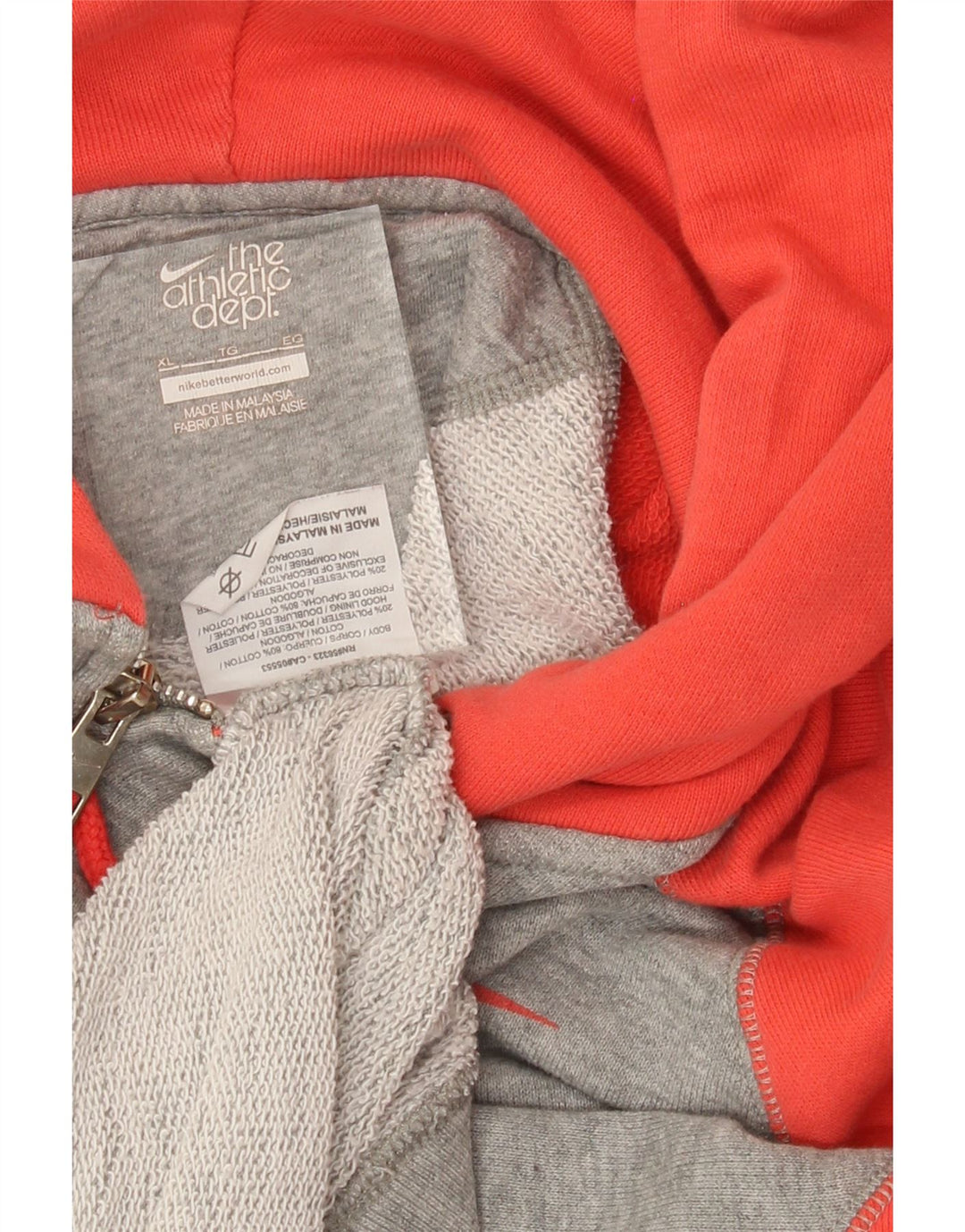 NIKE Womens Oversized Zip Hoodie Sweater UK 18 XL Grey Colourblock Vintage Nike and Second-Hand Nike from Messina Hembry 