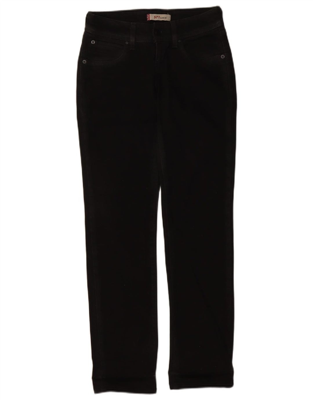 Calça jeans feminina Levi's 571 Slim W26 L30 algodão preto