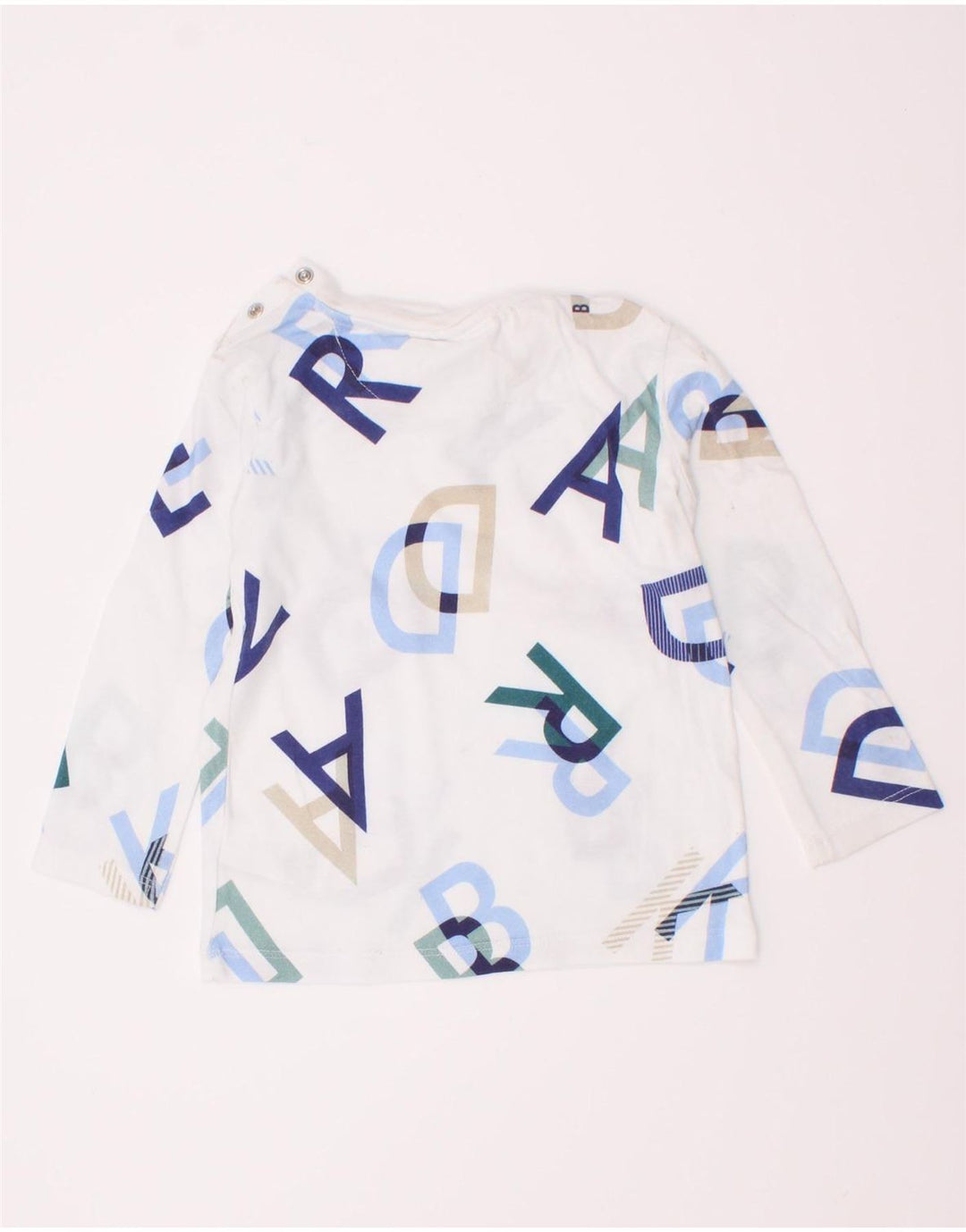 Camiseta gráfica Ted Baker para meninos, manga comprida, 12-18 meses, algodão branco