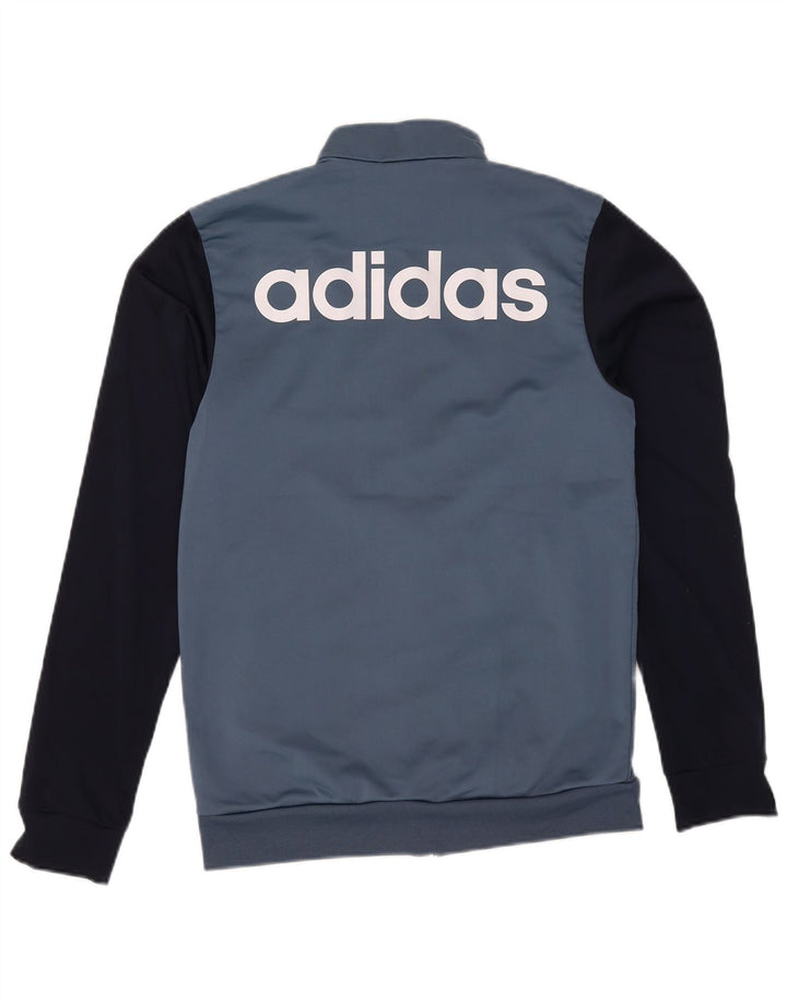 Adidas Mens Graphic Tracksuit Top Jacket Pequeno Azul Colorblock Poliéster