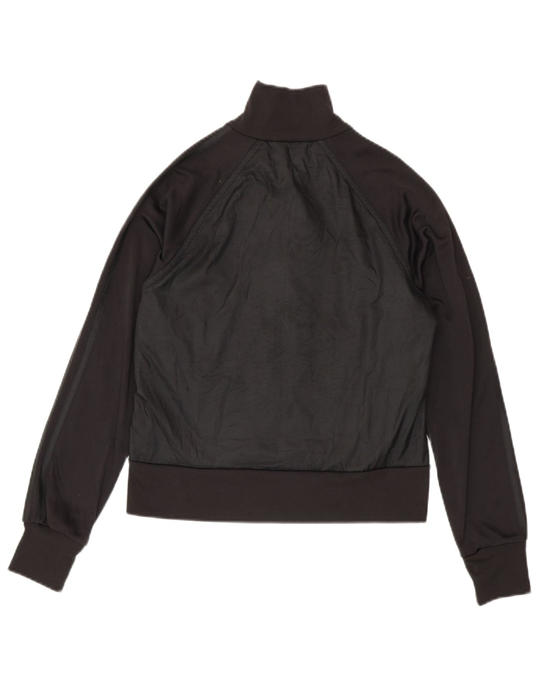 Adidas Womens Tracksuit Top Jacket UK 14 Médio Preto Poliamida