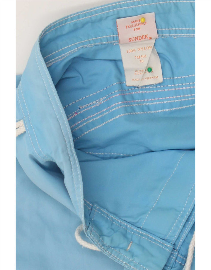 Shorts de natação masculino Sundek médio azul listrado nylon