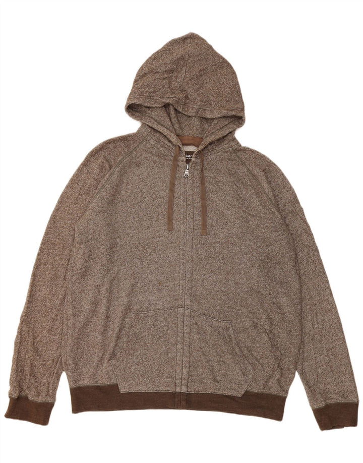 Suéter masculino com capuz e zíper Gap XL marrom manchado