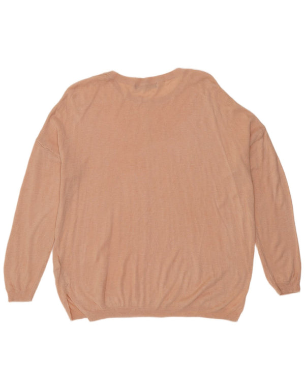 Suéter feminino com gola canoa Marks & Spencer Reino Unido 16 grande acrílico rosa