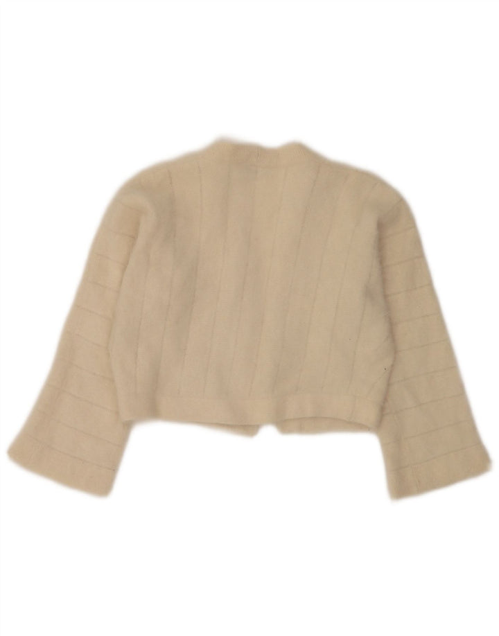 Luisa Spagnoli Feminino Open Bolero Jumper Reino Unido 14 Médio Bege