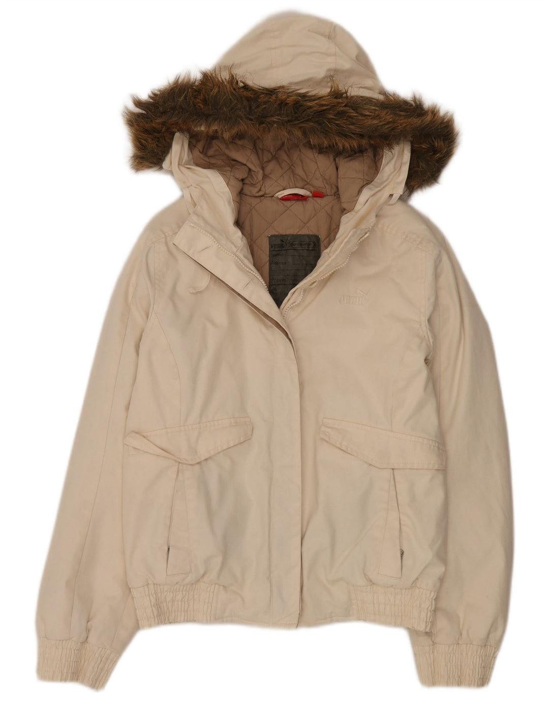 Puma Jaqueta Bomber Feminina Com Capuz UK 6 XS Off White