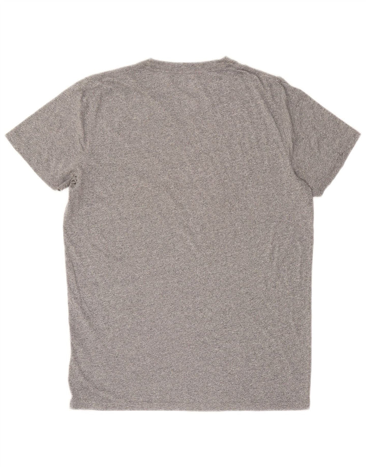 Camiseta masculina Hollister de algodão manchado cinza médio