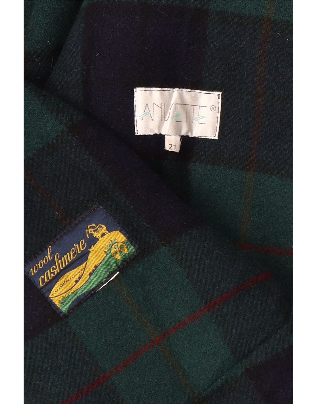 Sobretudo feminino vintage UK 20 2XL lã azul marinho
