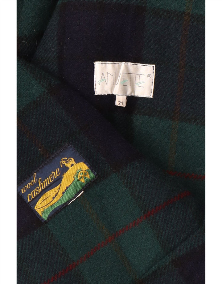 Sobretudo feminino vintage UK 20 2XL lã azul marinho