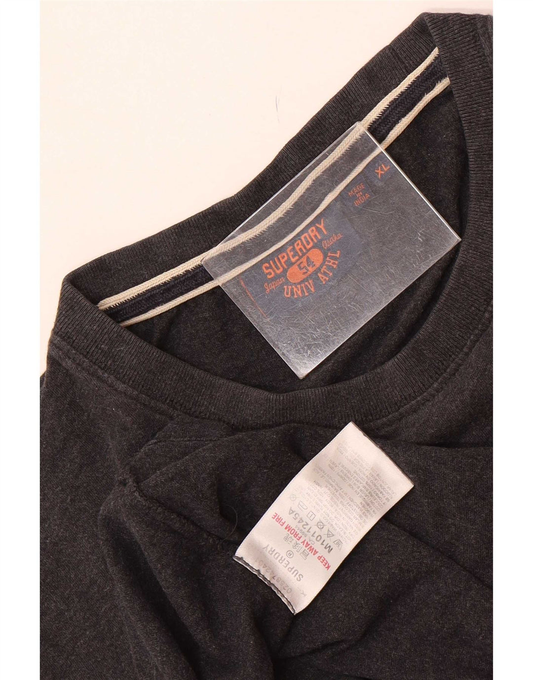 Camiseta gráfica masculina Superdry Top XL algodão cinza