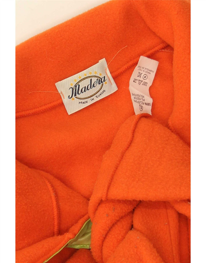 Jumper XL de lã com pescoço de botão masculino vintage poliéster laranja