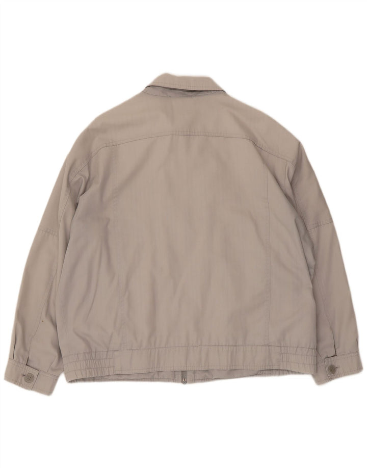Jaqueta bomber masculina vintage UK 40 poliéster cinza grande