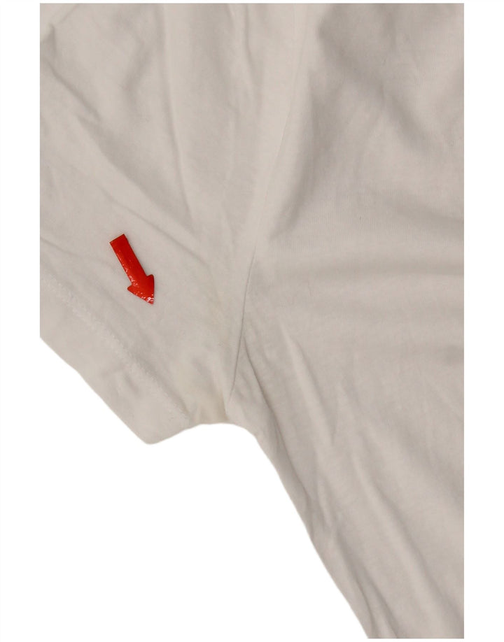Camiseta feminina Zara Top UK 10 pequena branca