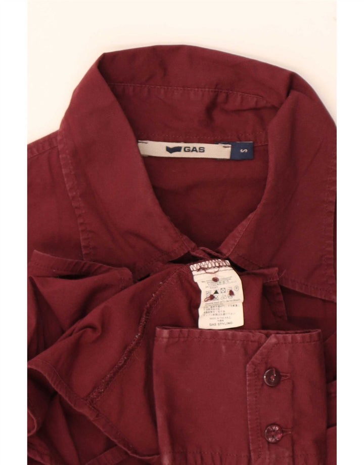 Camisa feminina Gas UK 10 pequena algodão marrom