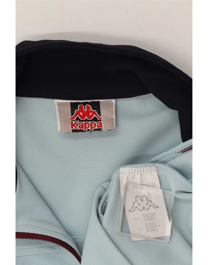 Kappa Womens Tracksuit Top Jacket UK 12 Medium Blue Colourblock Poliéster