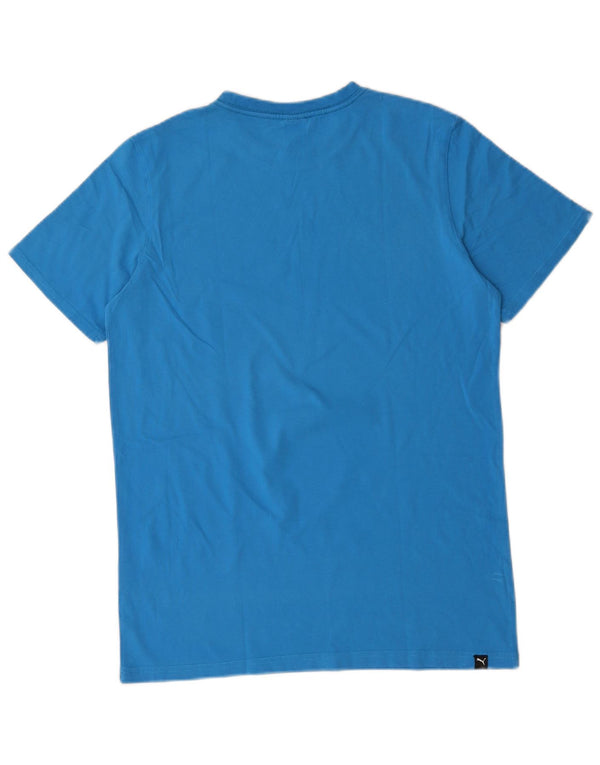 PUMA Boys Graphic T-Shirt Top 15-16 Years Blue Cotton