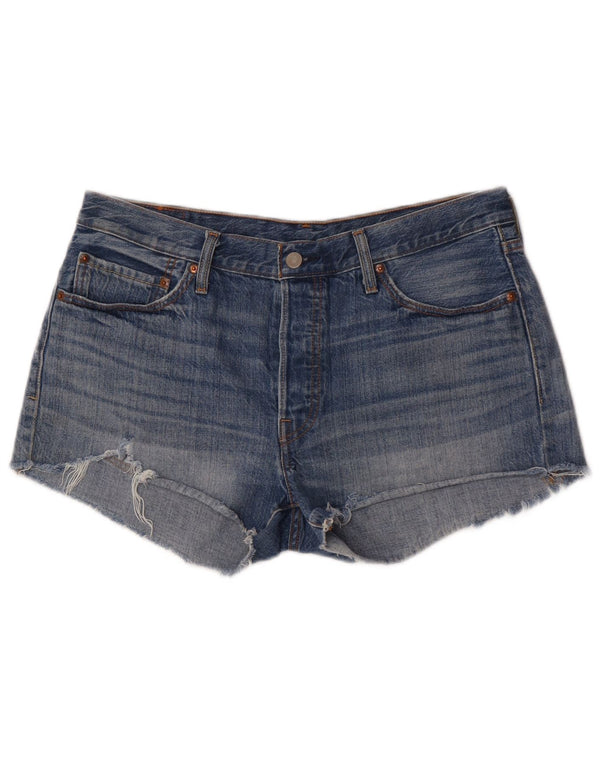 Shorts jeans feminino 501 da Levi's W32 grande algodão azul