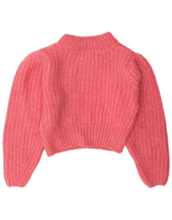 Suéter feminino Topshop Reino Unido 10 acrílico rosa pequeno