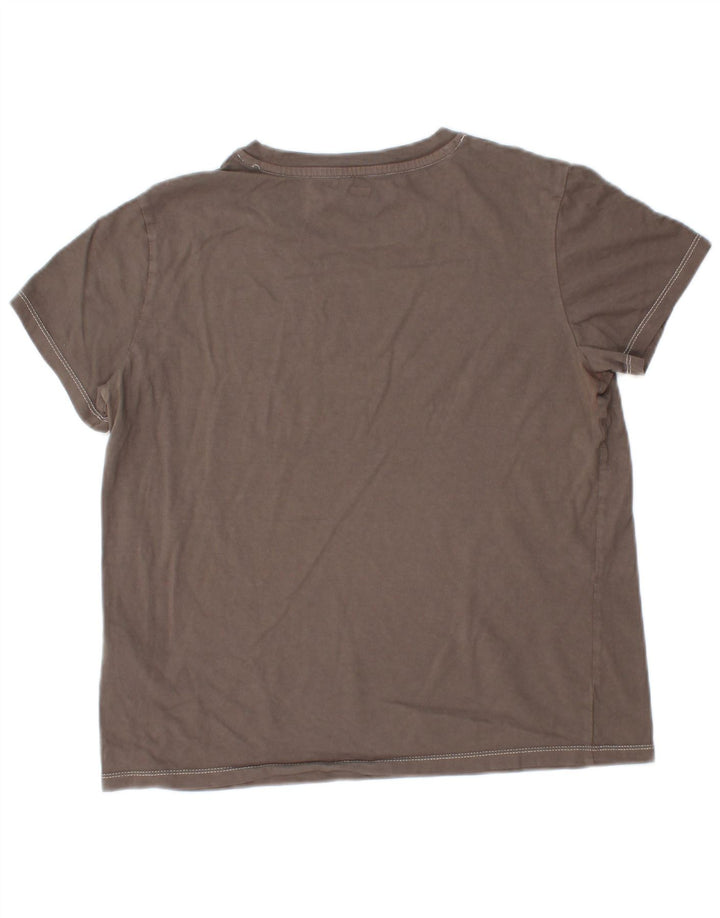 Camiseta feminina gráfica Levi's UK 14 algodão cinza médio