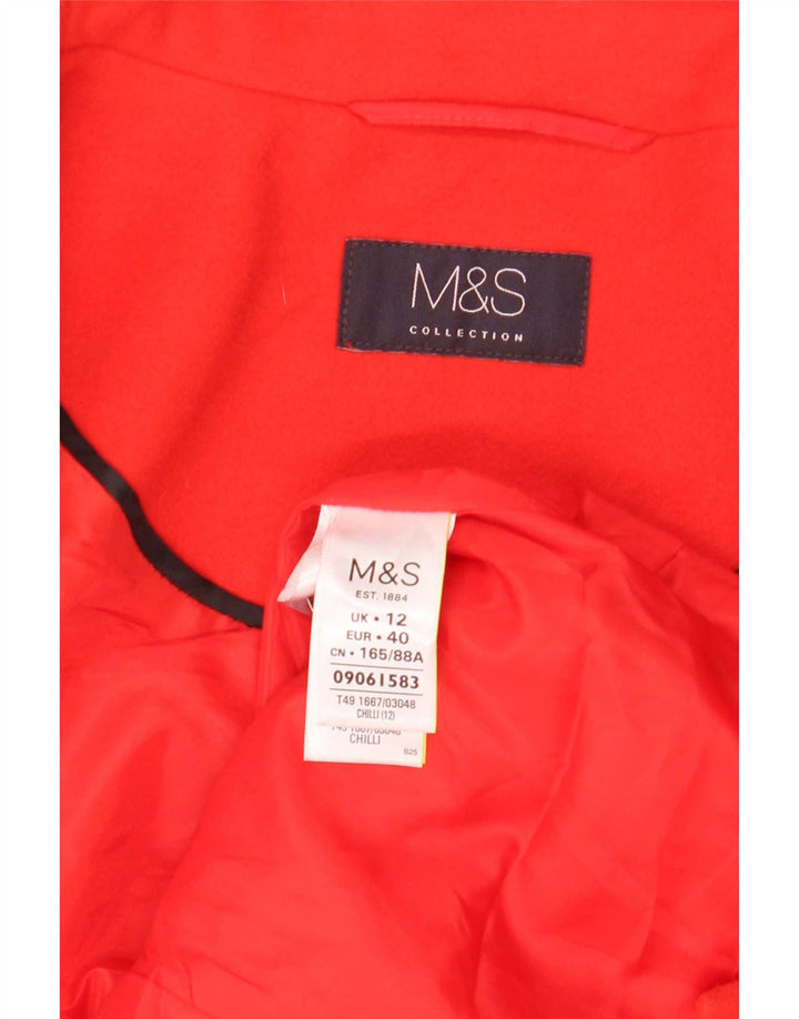 Sobretudo feminino Marks & Spencer UK 12 poliéster vermelho médio