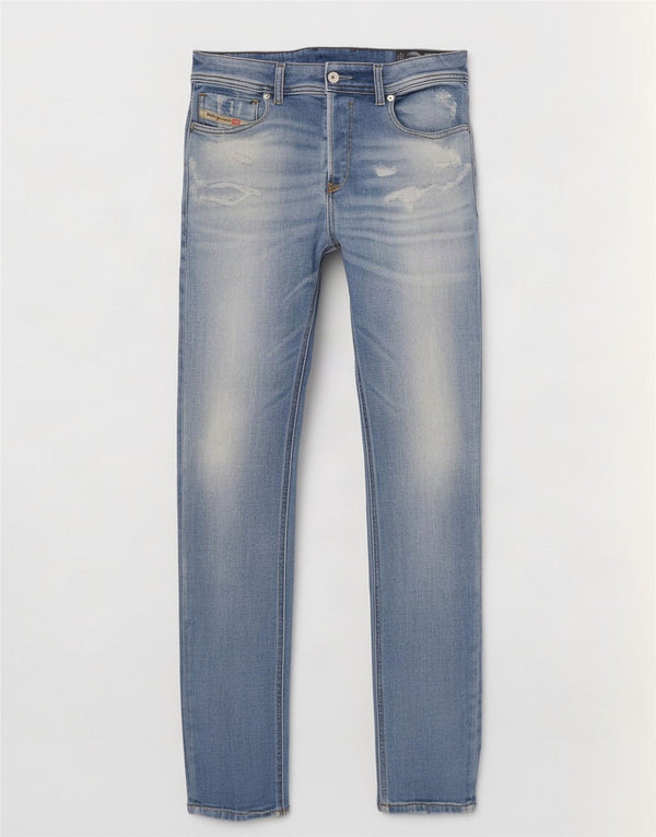 Diesel Mens Sleenker Distressed Slim Skinny Jeans W30 L32 Azul Algodão