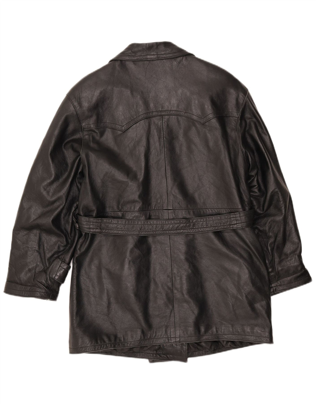 Casaco feminino LAVORAZIONE ARTIGIANA UK 12 couro preto médio