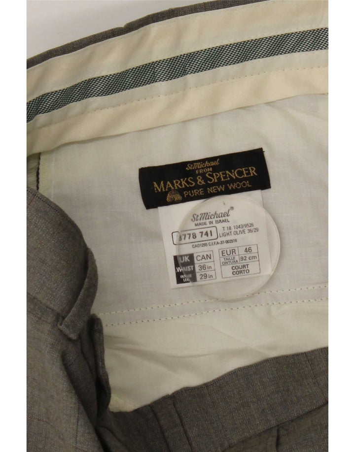 Calça masculina Marks & Spencer com pegged suit W36 L29 cinza xadrez lã