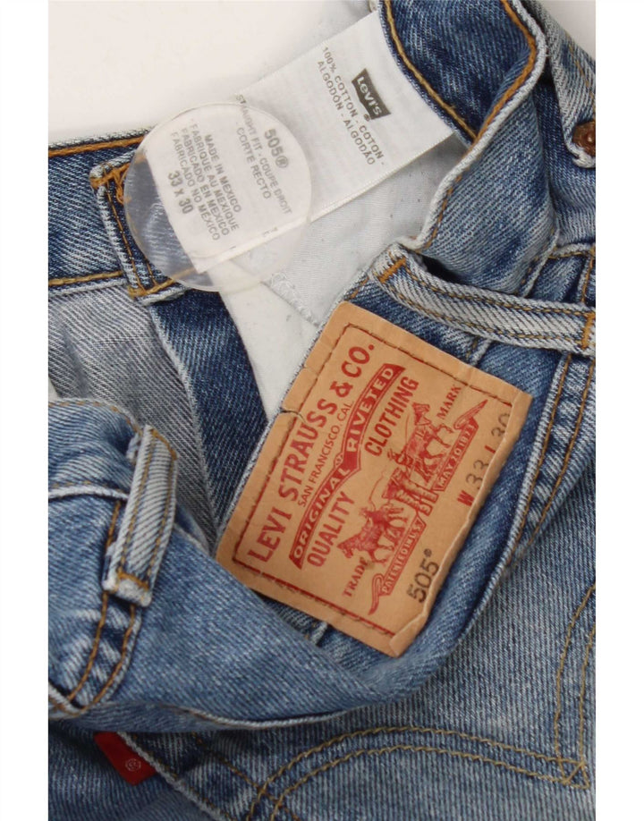 Levi's Masculino 505 Straight Jeans W33 L30 Azul Algodão