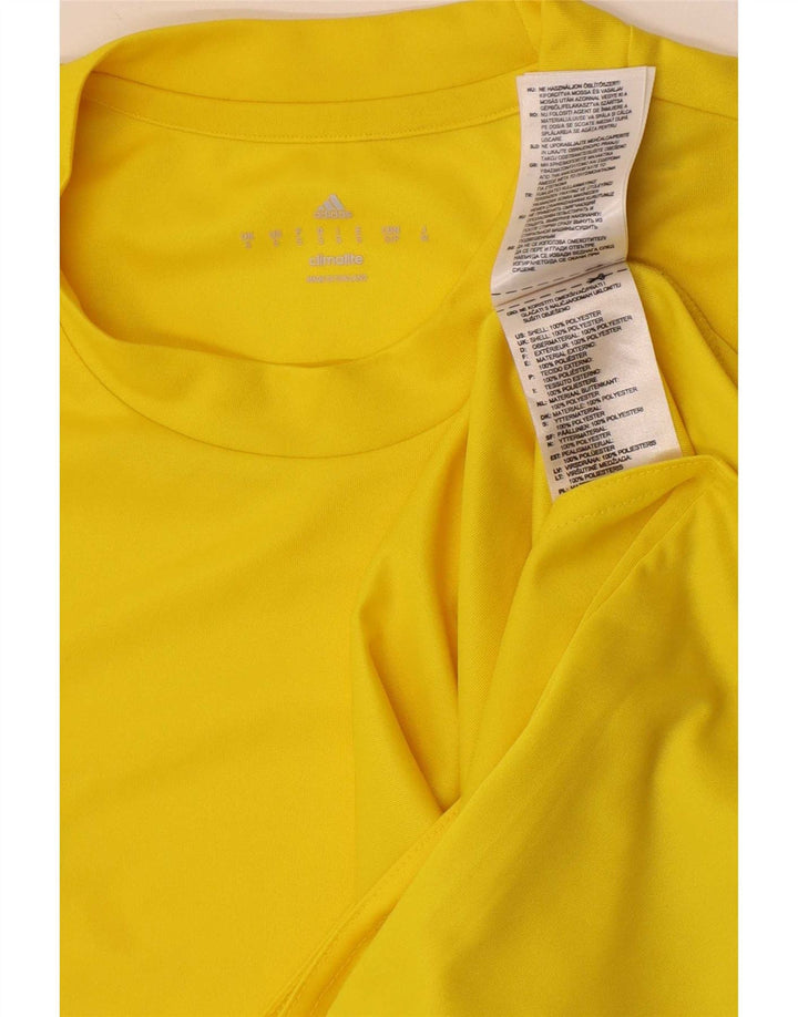 Adidas Mens Climalite Camiseta Top Pequeno Poliéster Amarelo